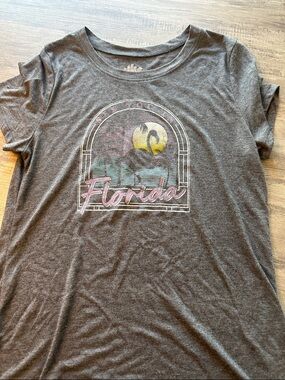 Florida Graphic Tee - Gray with Pastel Print